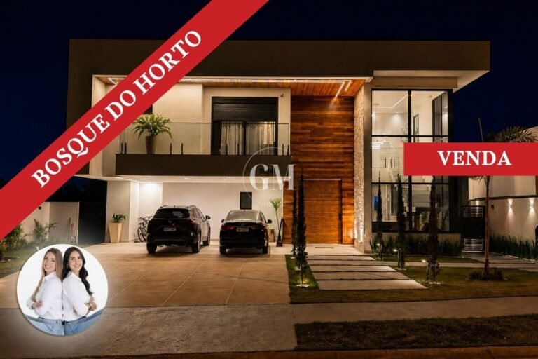 Fachada frontal da casa nova de alto padrão no Condomínio Bosque do Horto, Jundiaí